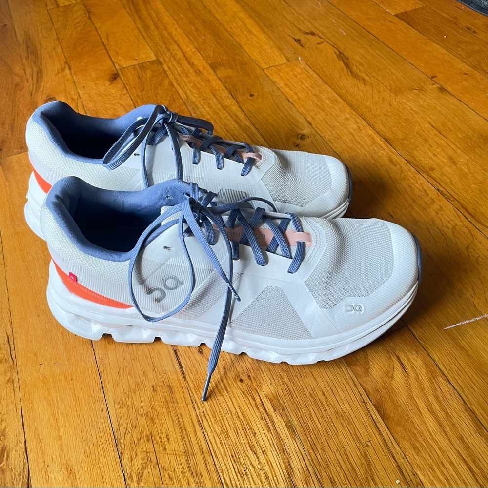 On Cloudrunner Lace Up Running Sneakers Women’s 10 Undyed-White | Flame